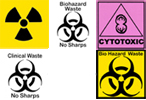 medical bin stickers - infectious waste